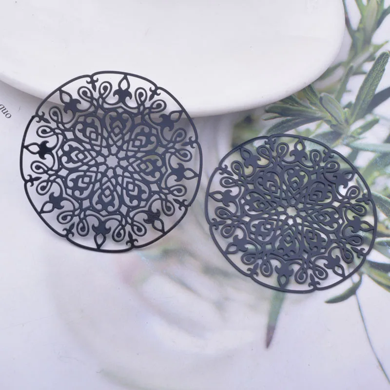 30 Stück AA4686 45mm Große Runde Bemalte Anhänger DIY Schmuck Ohrring Zubehör – Detail 5