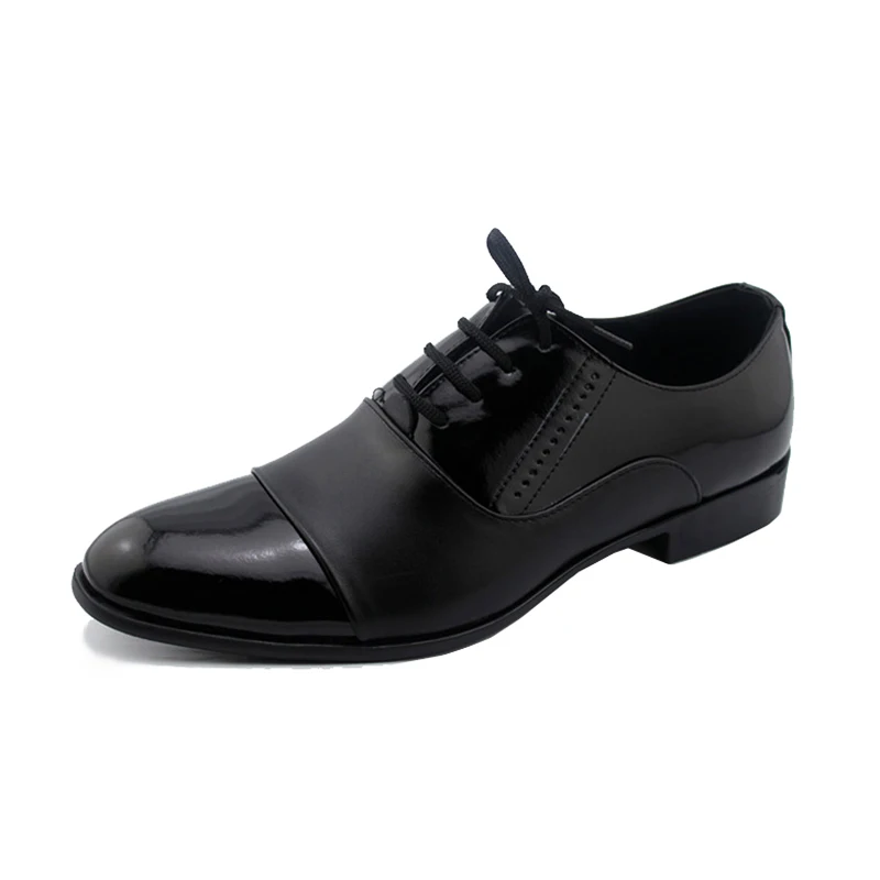 2019 New Autumn Fashion Men Office Shoes Patent Leather Men Dress Shoes White Black Male Soft Leather Wedding Party Oxford Shoes