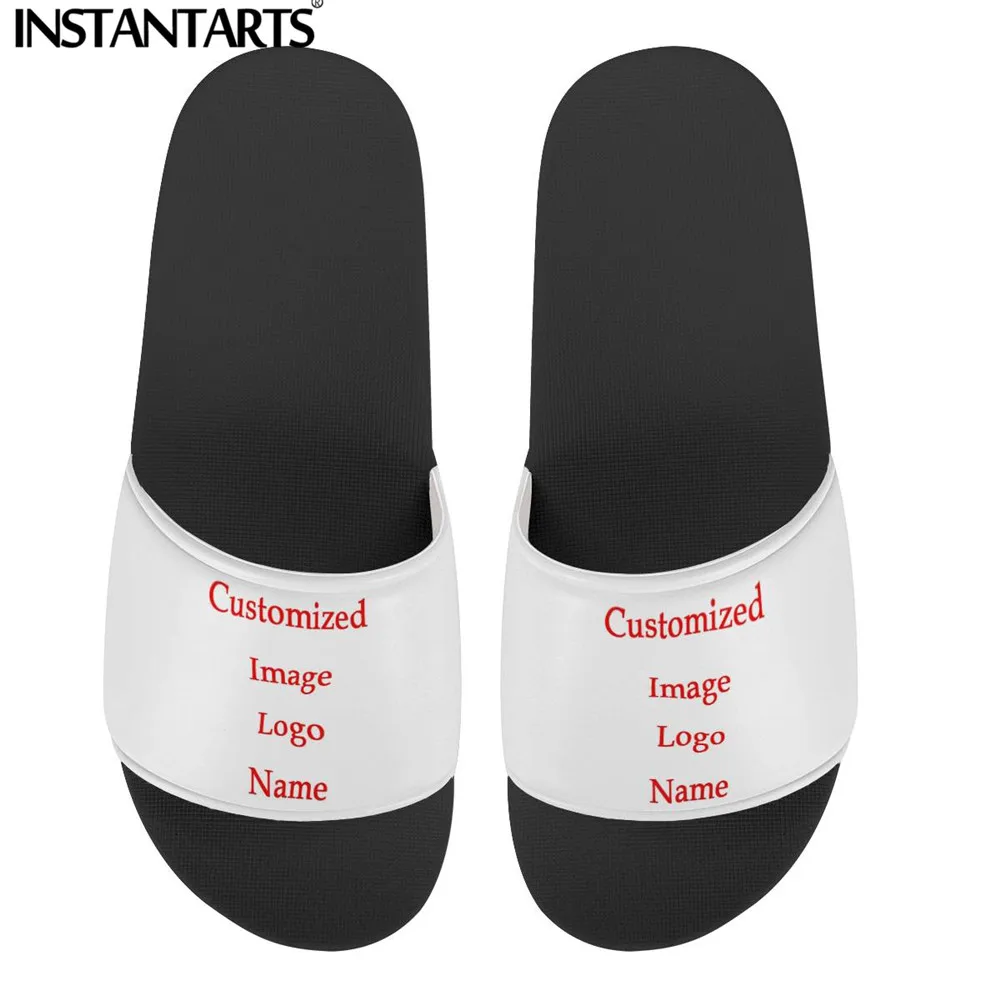 

INSTANTARTS Women Summer Slippers Customized Beach Slippers Flats Sandals Women Shoes Casual Home Flip Flops Zapatillas de Mujer