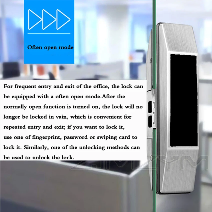 Glass Door HD LCD Screen Fingerprint Password LockSingle/Double Opening Sliding Sliding Door With Doorbell Smart Electronic Lock