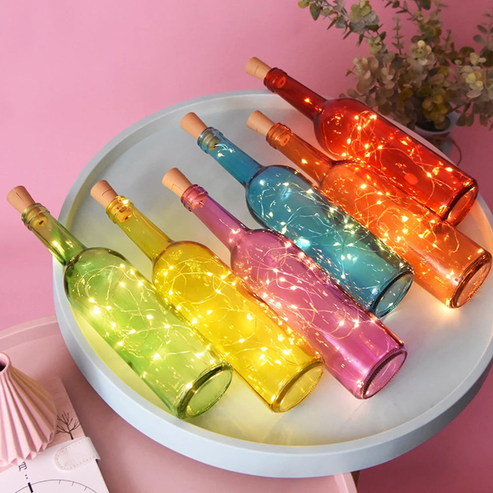 20 Pcs luci per bottiglie di vino con sughero LED String Light filo di rame fata ghirlanda luci festa di natale decorazione di nozze