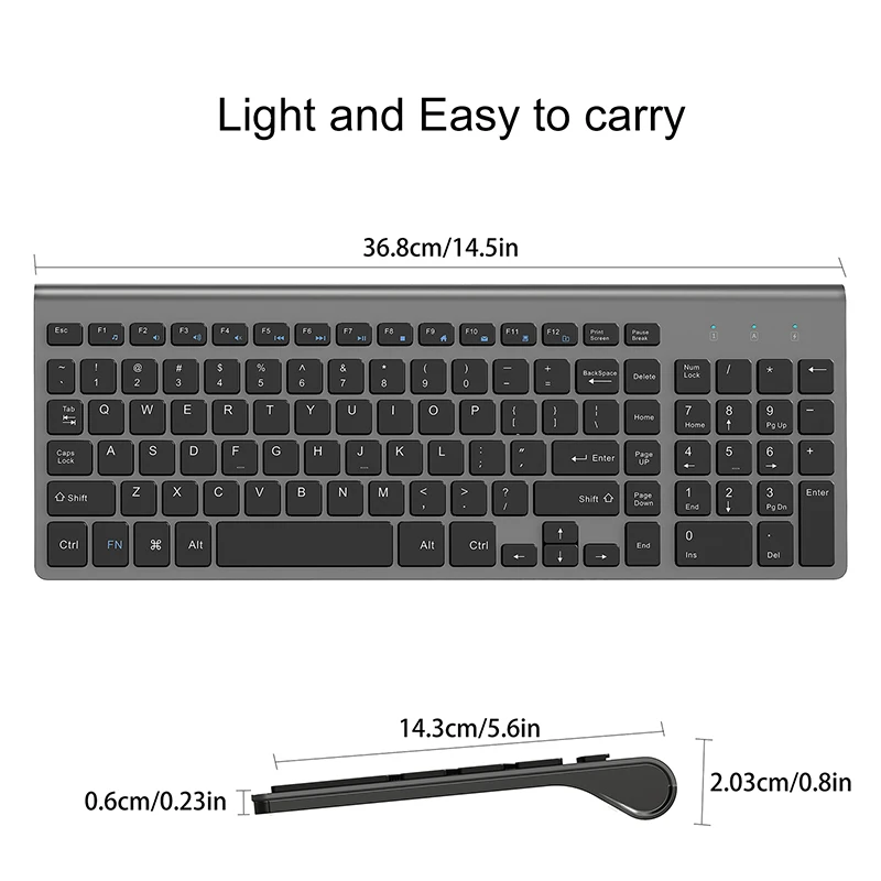 French Keyboard AZERTY Wireless Keyboard 2.4G USB Connection Ergonomic Silent ES/RU/IT/DE/USA/FR Keyboard Suit for Laptop PC TV