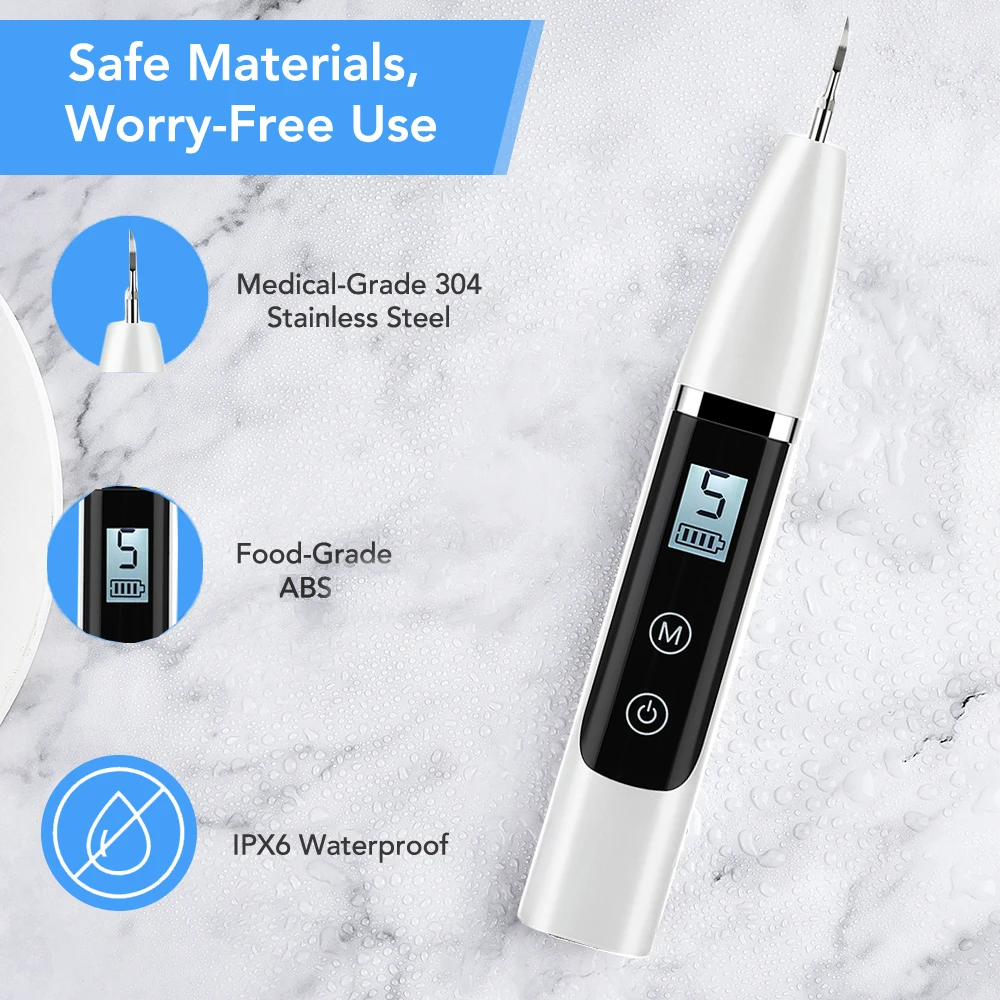 Détartreur dentaire électrique à ultrasons, pour le nettoyage des dents, blanchiment du calcul, dissolvant de tartre, taches de thé, nettoyage dentaire Oral sonique