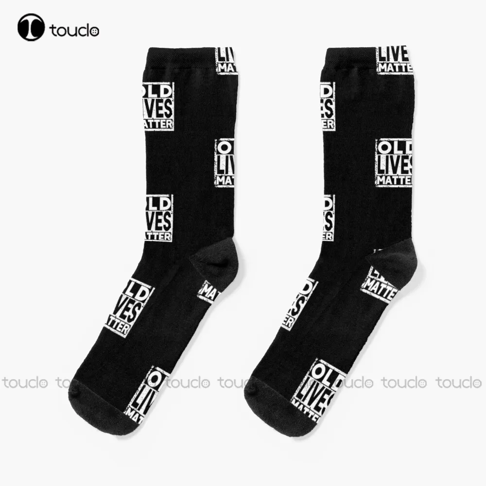 Old Lives Matter Socks calzini da donna regalo di natale Unisex Adult Teen Youth Socks Custom 360 ° Digital Print donna uomo calzino divertente