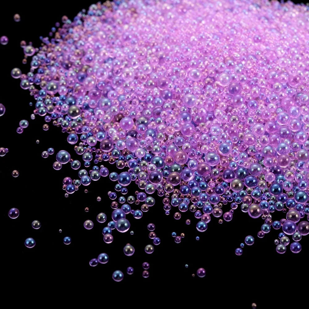 Mini-Blasenkugelperlen 10-20g Winzige Kristallglasperlen für Silikonformen, UV-Harz, Epoxidfüller, DIY-Nagelkunst-Deko – Detail 4