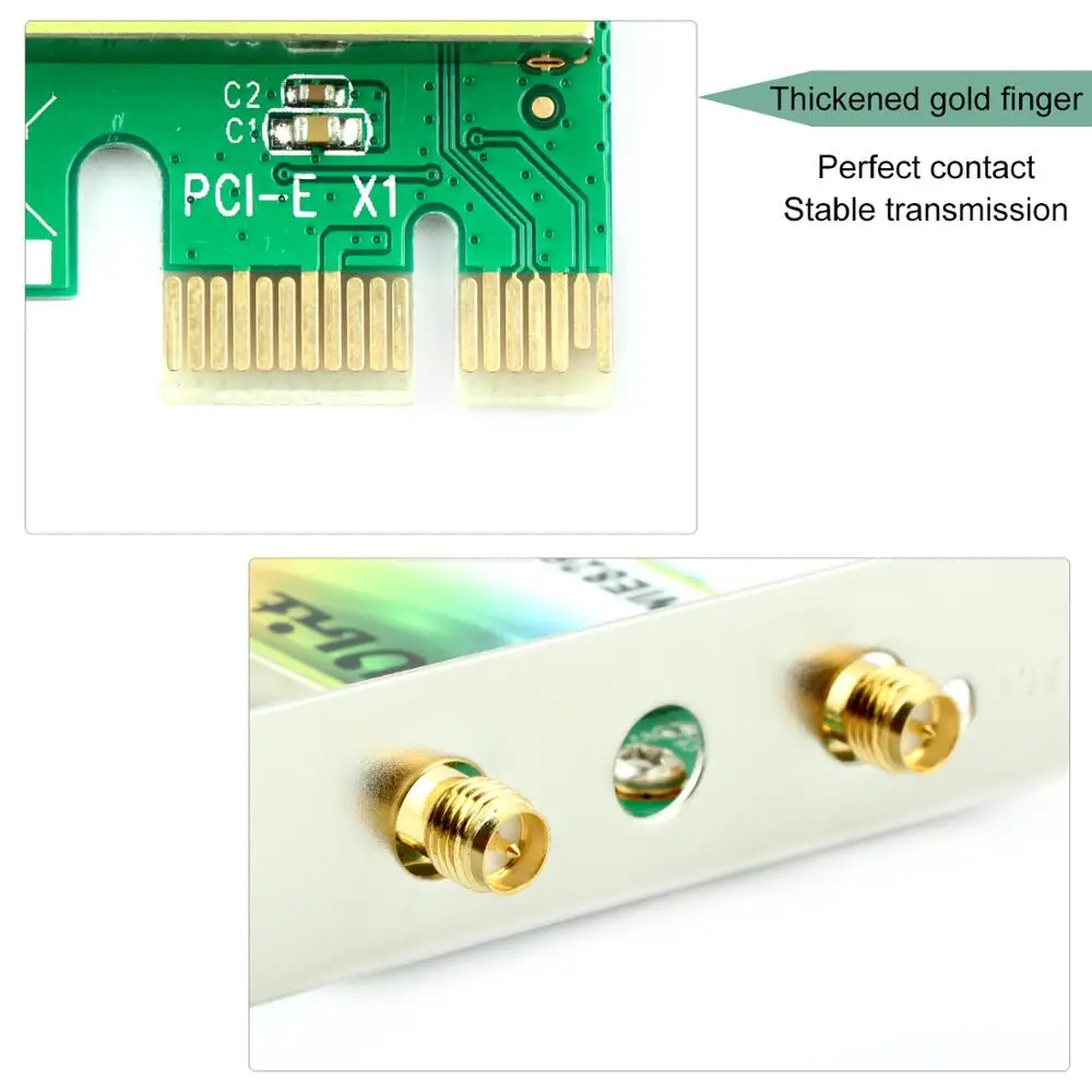WiFi карта AC 1200 Мбит/с, Ubit 8260 сетевая карта с Bluetooth 4,2 адаптером, двухдиапазонный 5G/2,4G, PCI-E беспроводная сетевая карта для ПК