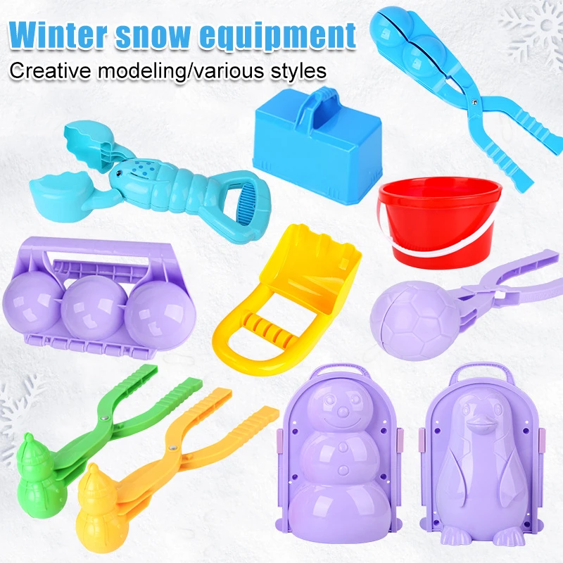 Winter Snowball Maker Clip Kids Outdoor Sand Snow Ball Mold Toys Snowball Fight Snowman Clip Toy for Children E2S