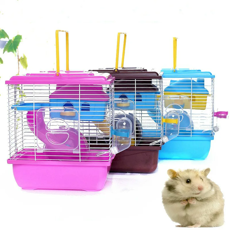 MeterMall Pet Cage Hamster Cottage with Transparent Skylight Double Layer House for Hamster Golden Hamster Pet WY70403