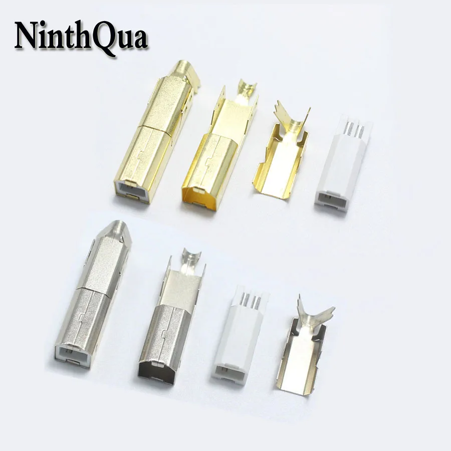 5SETS USB 2.0 B Type Male THREE-PIECE DIY USB Connector Soldering Printer Tail Charging USB Jack