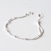 New Fashion Jewelry Beautiful 925 Sterling Silver Bracelets Red Heart Simple Personality Sweet Bracelets