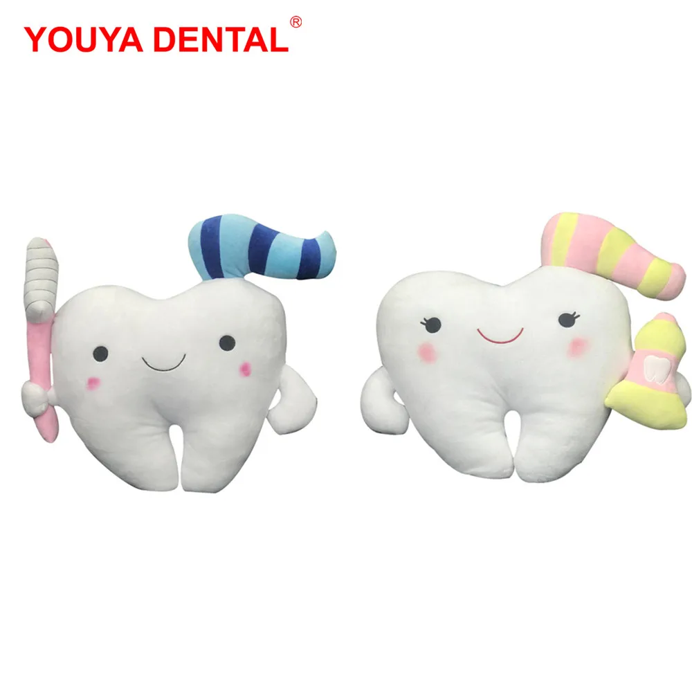 Cojín de sofá con forma de diente para niños y niñas, almohada de peluche, muñeca bonita, juguetes suaves dentales, regalo para dentistas