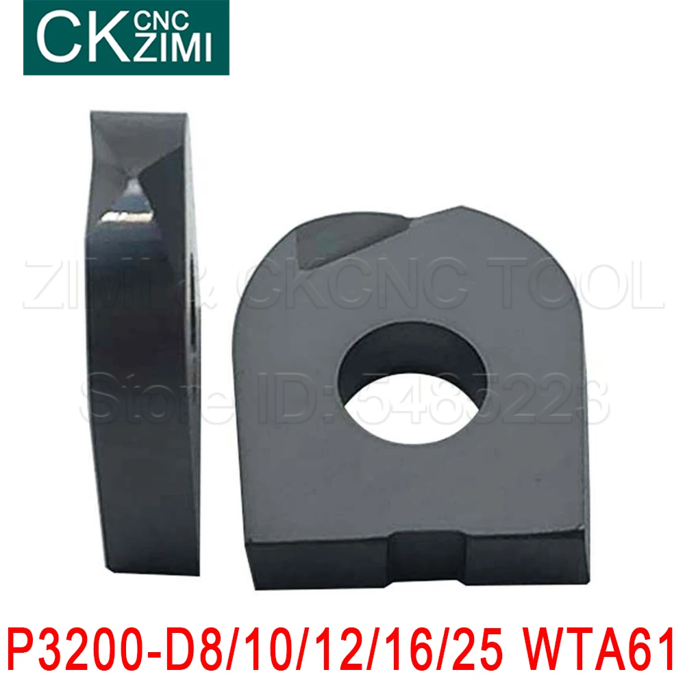 P3200 D8 D10 D12 D16 D20 D25 WTA61 มิลลิ่งแทรกคาร์ไบด์แทรกเครื่องมือ CNC สำเนากลึงแทรกสำหรับ T2139 Face end Mill Holder
