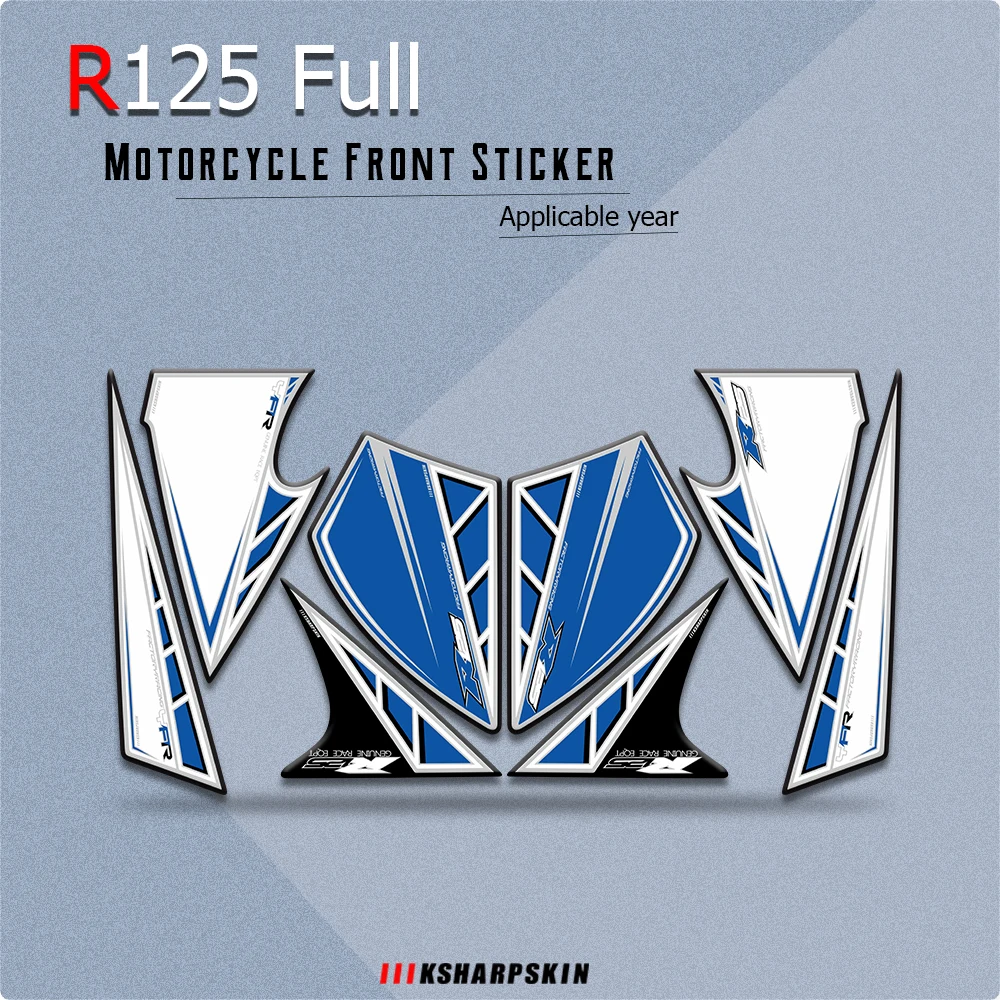 

For Yamaha R125 Full r 125 full Motorcycle 3D Gel Front fairing sticker edge Paint Scratch Protector stickers Accessories