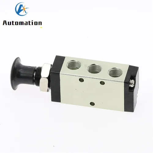 Imagen 2 del producto Válvula de control Manual de 5 vías y 2 posiciones, válvula de empuje manual de aire neumática 4R110-06 1/8 ""BSP + conector de accesorios, silenciador de aire