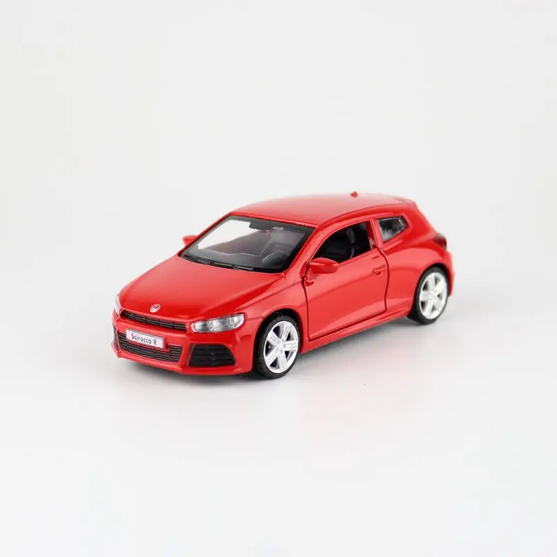 Diecast Metal Toy Model 1:38 Scale Volkswagen Scirocco R Car Pull Back Doors Openable Educational Collection Gift Kid Match Box