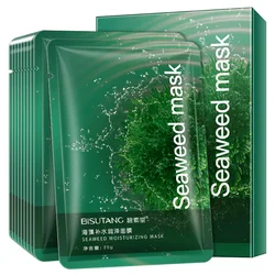 10 Pieces Seaweed Moisturizing Silk Facial Masks Shrink Pores Refresh Film Anti-Aging Oil-control Depth Replenishment Korea Mask