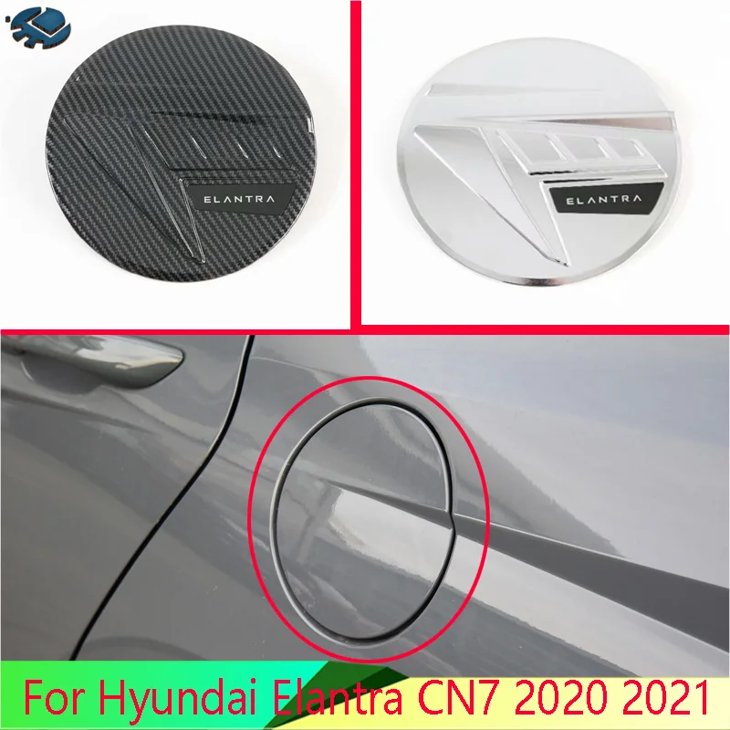 

For Hyundai Elantra CN7 2020 2021 Car Accessories ABS fuel tank cap cover car-styling trim oil fuel cap protective