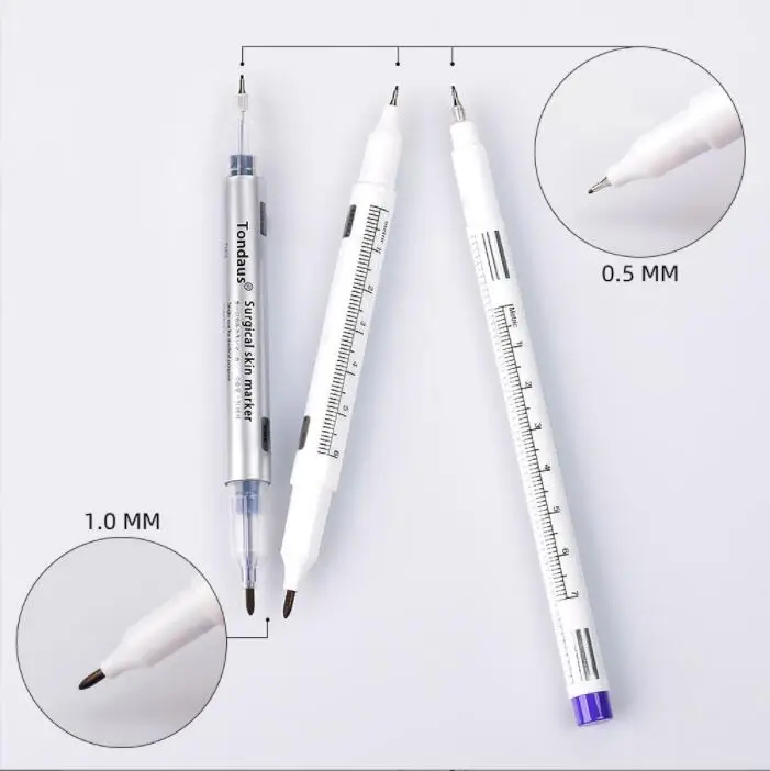 10Pcs  Tattoo Sterile Embroidery Marking Pen Surgical Eyebrow Mark Pen Waterproof White Floating Lip Line Positioning Pencil