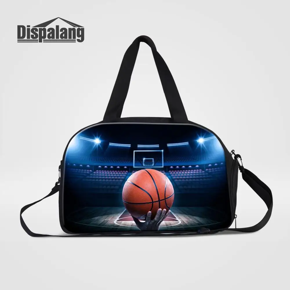 Dispalang Basketball Travel Duffle Bag For Boys Men Outdoor Sporty Weekend Bags With Shoes Pocket Male Duffel Overnight Handbag