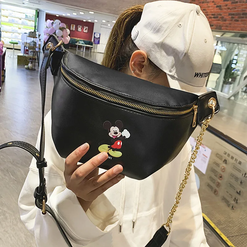 Disney Mickey mouselady messenger bag women shoulder bag minne Waist pack chest bag