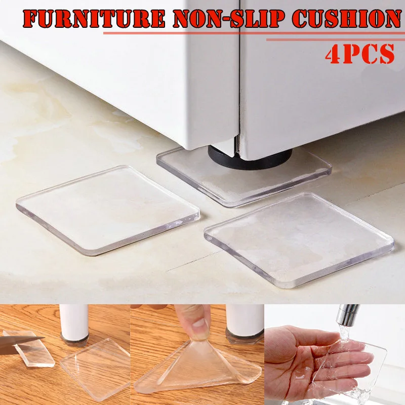 4/8/16 Viên Bảo Vệ Nội Thất Silicone Chống Vuông Cho Ghế Chân Váy Tầng Bảo Vệ Silicon Chống Trượt Ghế tấm Bảo Vệ