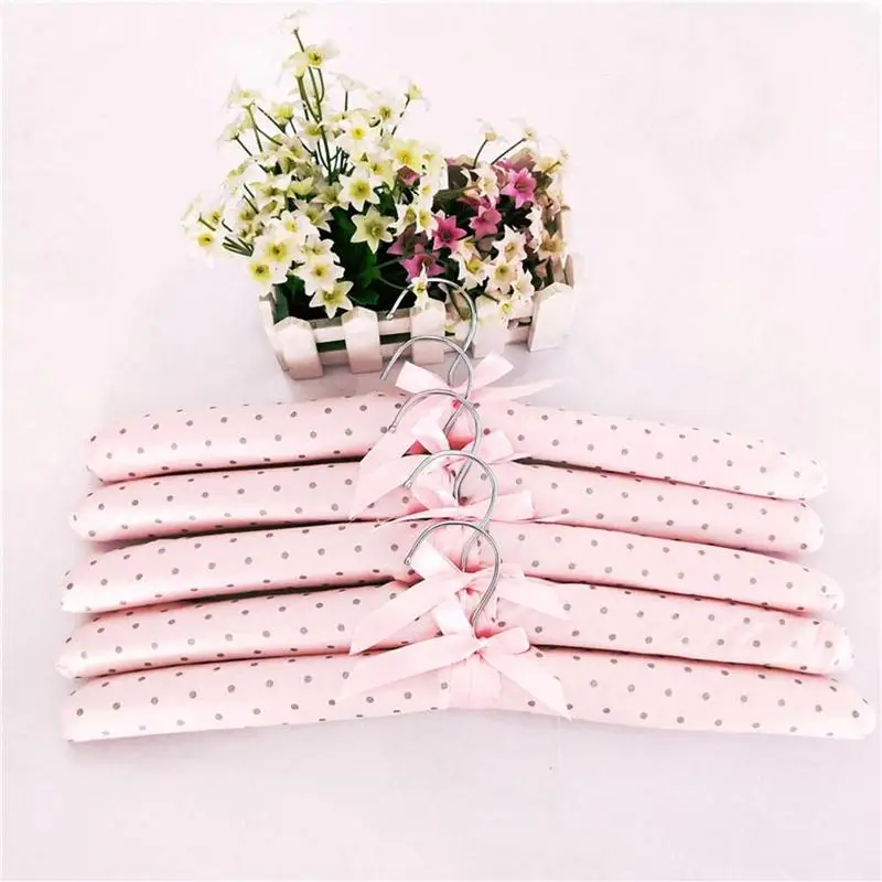 5pcs Colorful Blossom Sponge Padded Clothes Hanger Resistance Skid Dress Clothes Hangers Satin Rack Cotton Hangers Suit Coa N6K6