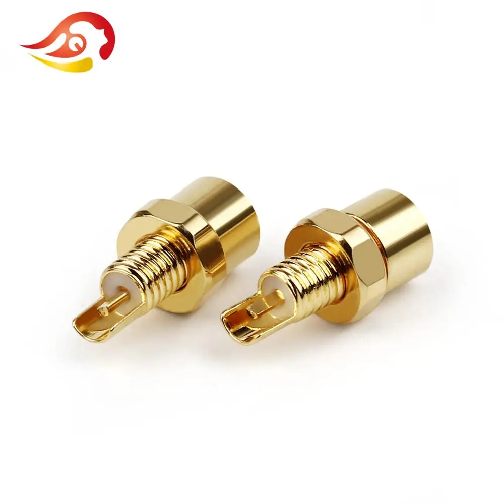 QYFANG Gold Plated Beryllium Copper MMCX Female Jack Solder Wire Connector PCB Mount Pin IE800 DIY Long/Short Audio Plug Adapter