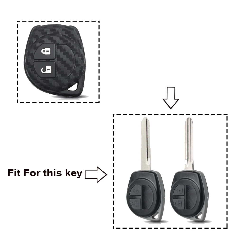 2 Knoppen TPU Autosleutel Case Cover Houder Shell Fob Protector voor