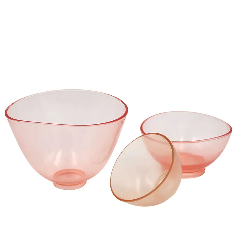 3 pcs/set Dental Mixing Bowl Cup Silicone Rubber Transparent Pink Small/Medium/Large Dental Lab Oral Hygiene Tools Equipment