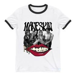 Camiseta Vintage para mujer, blusa estampada con estampado de MANESKIN Zitti E Buoni, playera Harajuku, camiseta de banda de Rock Hip Hop para mujer