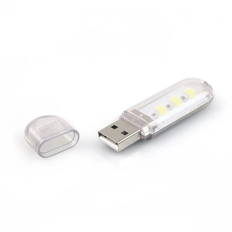 USB LED Desk Lamp Mini Portable Night Vision Light Gift Mobile Lamp Reading Book Lamp 3leds For Power Bank PC Laptop Notebook