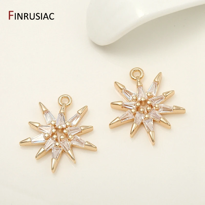 سلسلة جديدة لعام 2021 دلايات من الزركون المطلية بالذهب عيار 14 قيراط لإكسسوارات صنع المجوهرات بالجملة #2