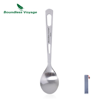 Boundless Voyage Titanium Spoon Fork Spork Knife Chopsticks Outdoor Camping Tableware Flatware with Polished