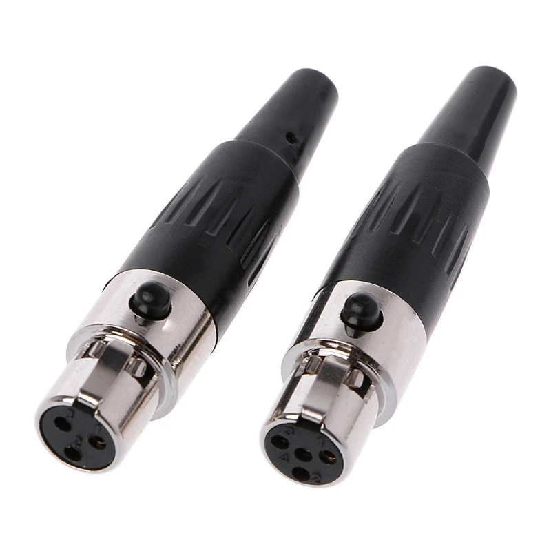 1 pz di alta qualità Mini XLR 3 4 Pin femmina spina piccolo XLR Audio microfono connettore per saldatura MIC dritto