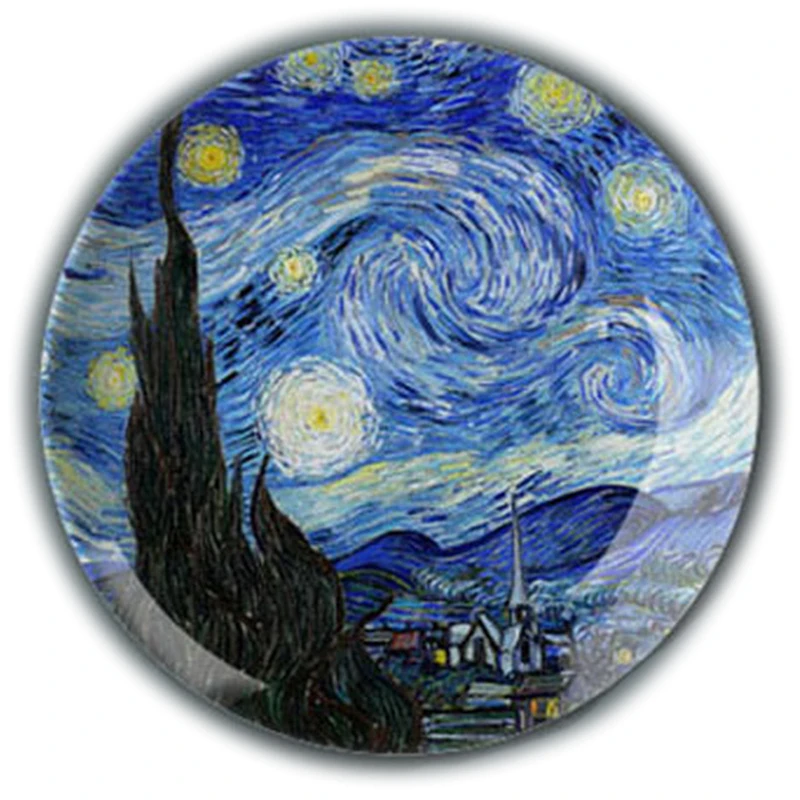 6/8/10/12/14 Inch Van Gogh Oil Painting Decorative Plates Hanging Walls European Living Room Background Wall Ceramic Home Decor