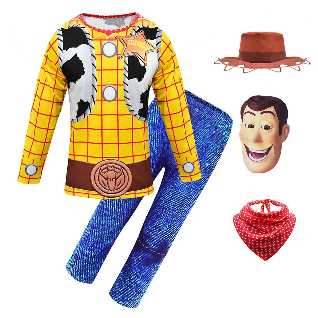 TS4 Kids Clothes Halloween Costumes for Boys Woody Cosplay Carnival Party Clothing Sets Toddler Children's Christmas Outfits