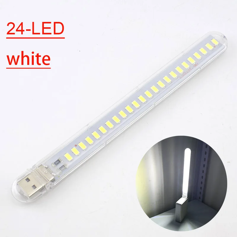 Mini 8 led 3 LED 24 LED 5V USB warm white Lamp 8LEDs Book flashlight Night Light Portable for Note Power Bank Lighting Computer