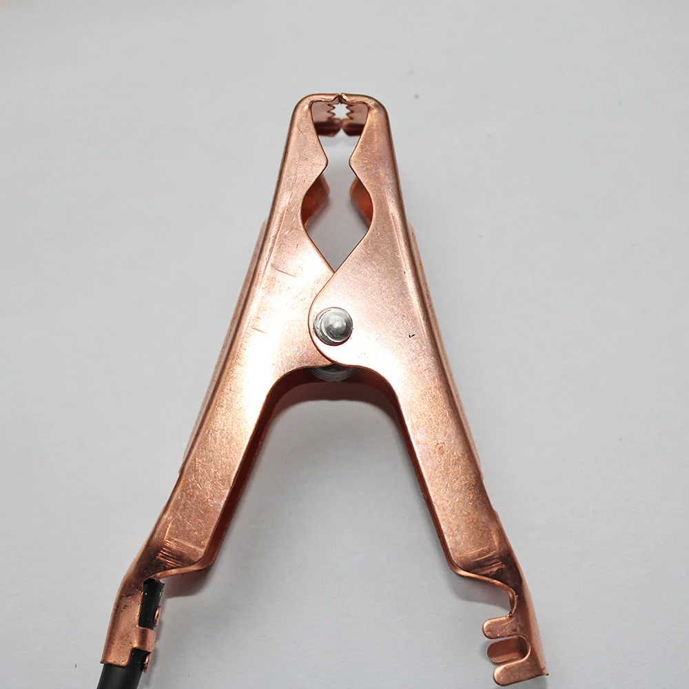 1 คู่ 2.5 มม.โซลาสายทองแดงลวดสีดำและสีแดงพร้อมคลิปจระเข้