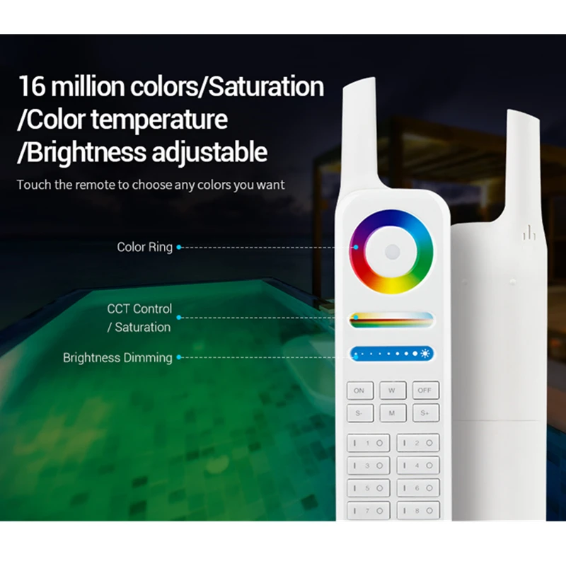 ATA Boxer-Télécommande pour Lumière LED Sous-Marine, Fonction Complète, RVB + CCT, 8 Zones, 433MHz, Série 433MHz, FUT086