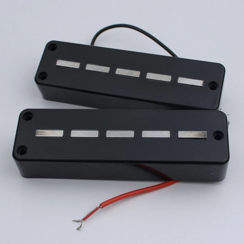 

1 SET of five String Bass Ceramic Pickup Bridge + Neck Black