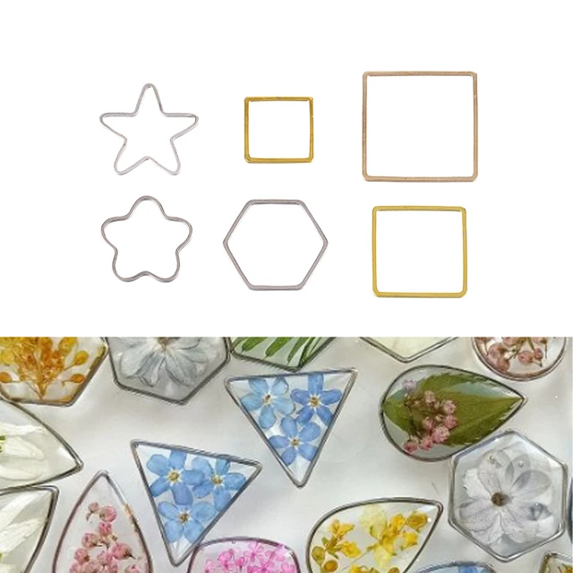 30 sztuk miedziane ramki formy geometryczne obramowanie pusta podstawa gwiazda serce żywica epoksydowa Charms dla majsterkowiczów wisiorki akcesoria do wyrobu biżuterii