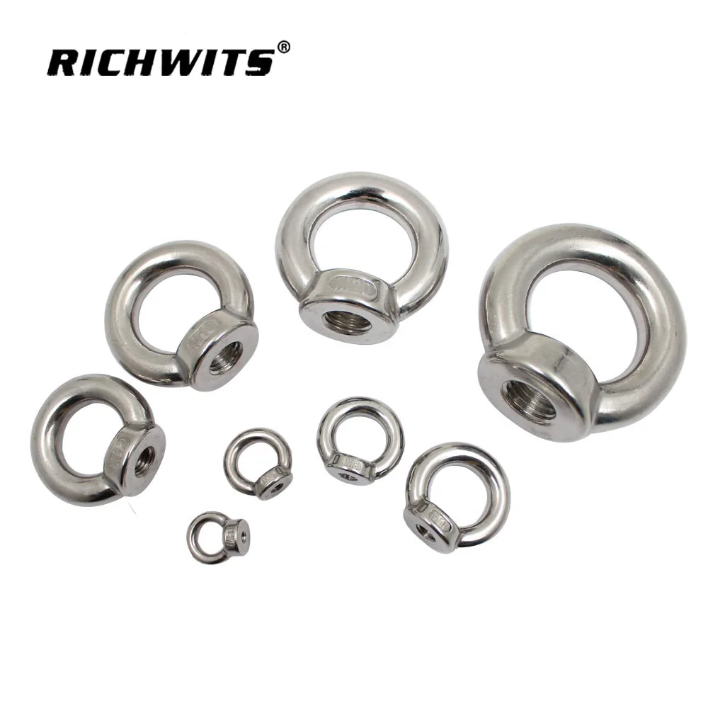 1 Pc M DIN582 Stainless Steel SS304 Lifting Eye Nuts Fastener for Cable Rope(M6)