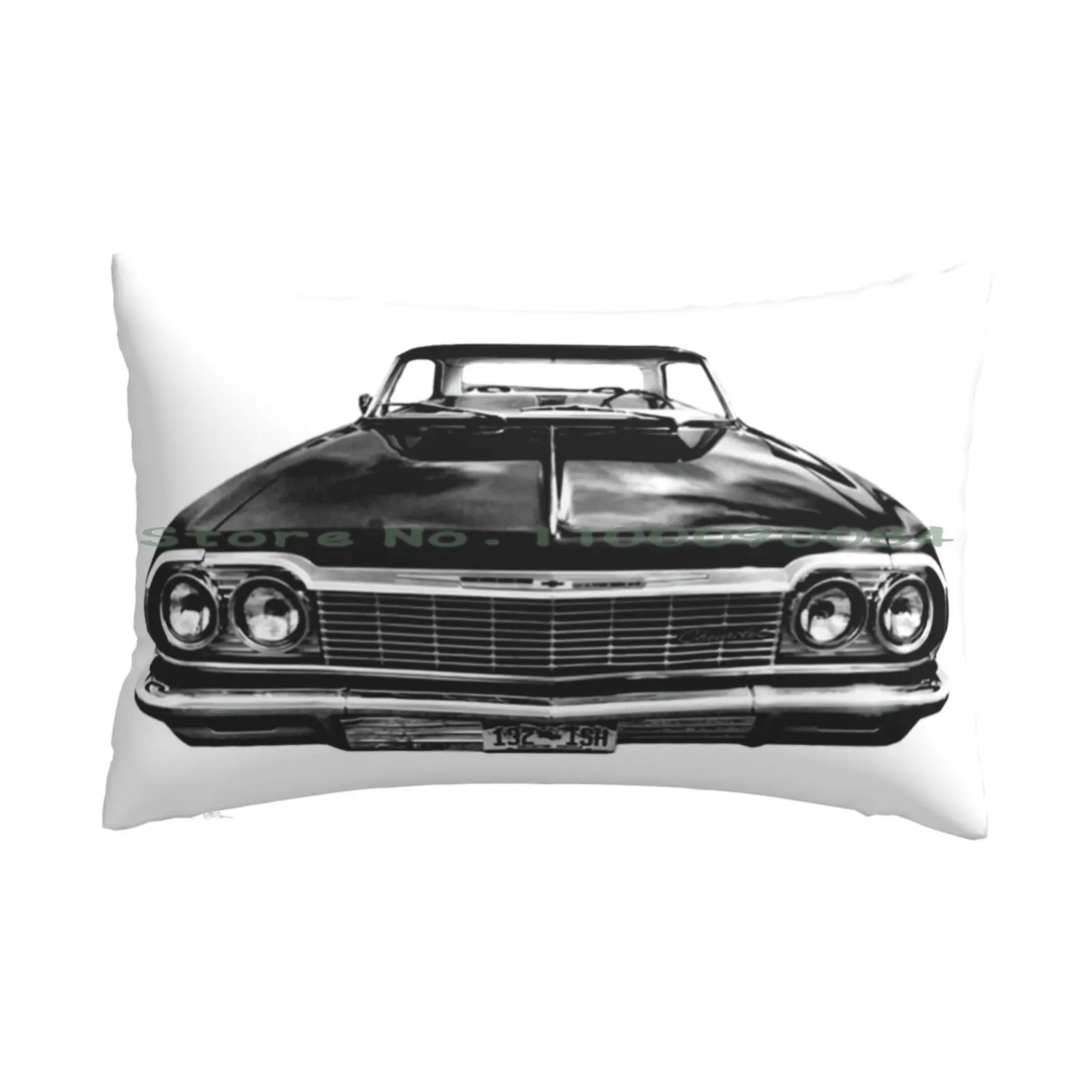 Chevy Impala 1967 Pillow Case 20x30 50*75 Sofa Bedroom Valentines Day Romance Cute 1970s Red Pink Cream Lovecore Candy Hearts