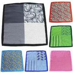 Ricnais New Fashion 25x25 CM mężczyzna kwiecista obudowa na smatfon Dot kieszonkowy kwadrat mężczyźni patchworkowy w stylu casual chusteczka dla mężczyzn chusteczka ślubna