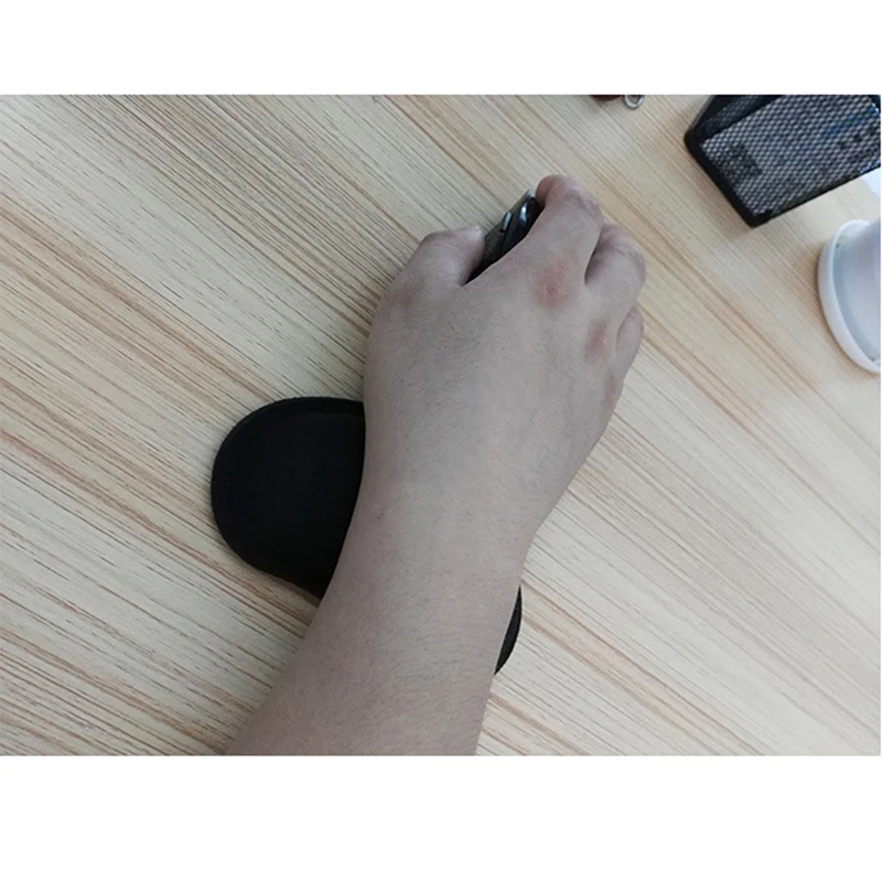 135*80*25มม.หน่วยความจำโฟมหมอนเมาส์Wrist Rest Mouse Padนวดคีย์บอร์ดสีดำ