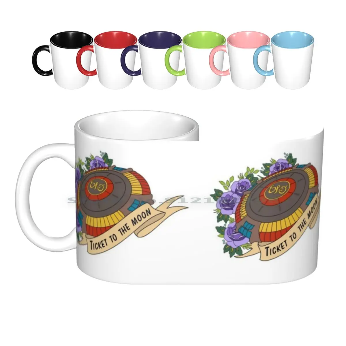 Elo Spaceship Ceramic Mugs Coffee Cups Milk Tea Mug Elo Electric Light Orchestra Elo Spaceship Ticket To The Moon Music Lyrics