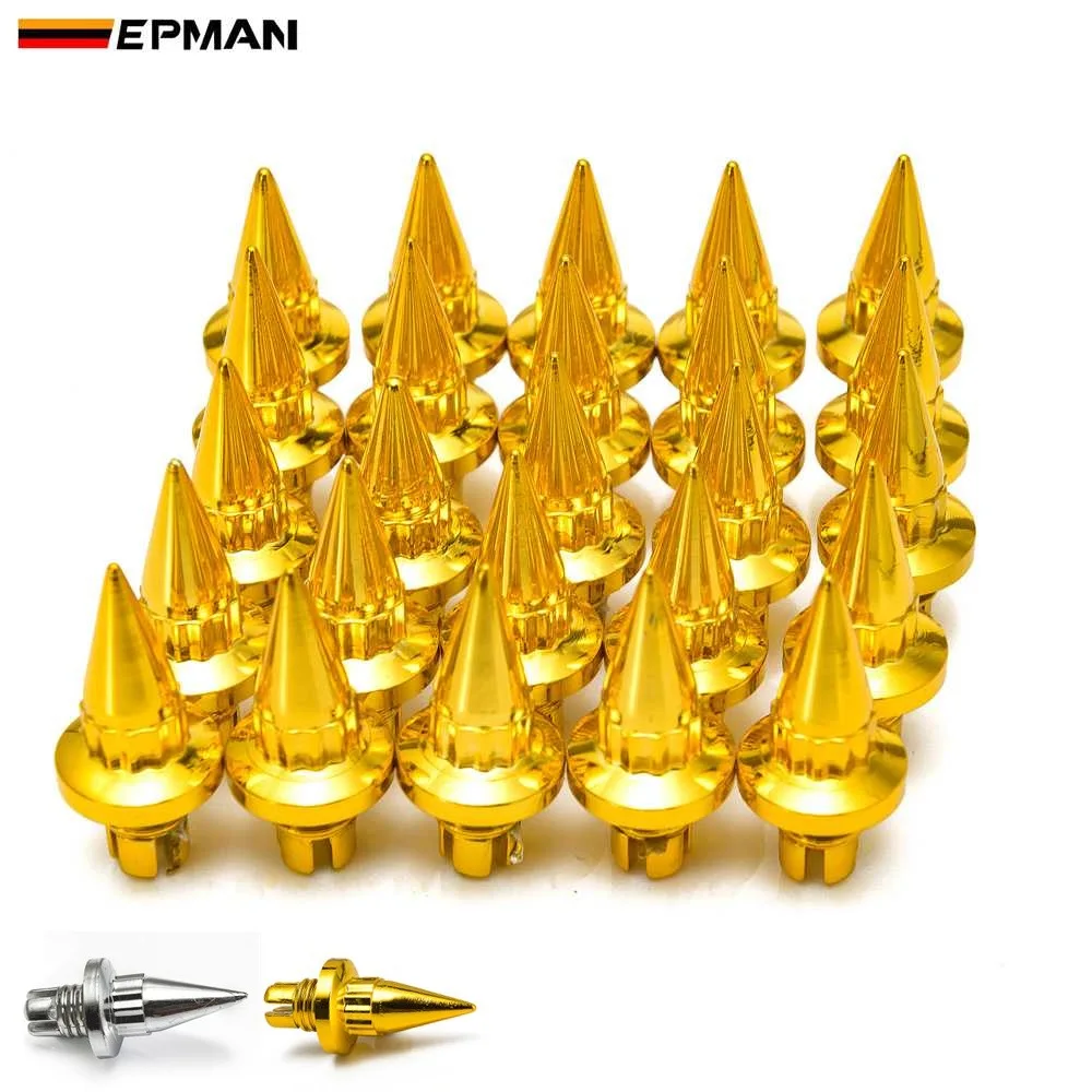 EPMAN -25pcs/lot Plastic Spike Wheel Rivets For Wheel Rims Cap Lip Screw Bolt Tires EPAS056