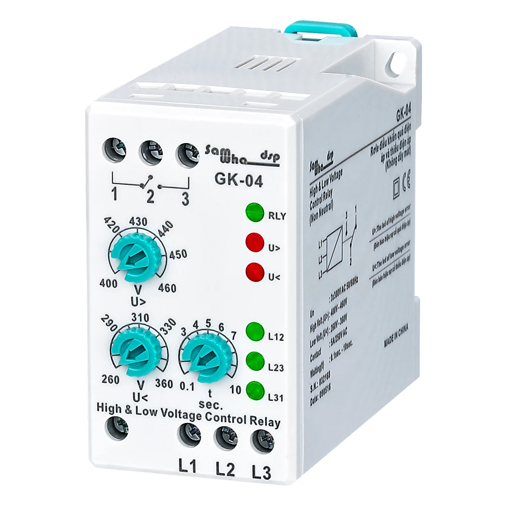 Samwha-Dsp GK-04 Phase Failure Voltage Analogue Adjustable Protection Relay (3*380V Non-Neutral)