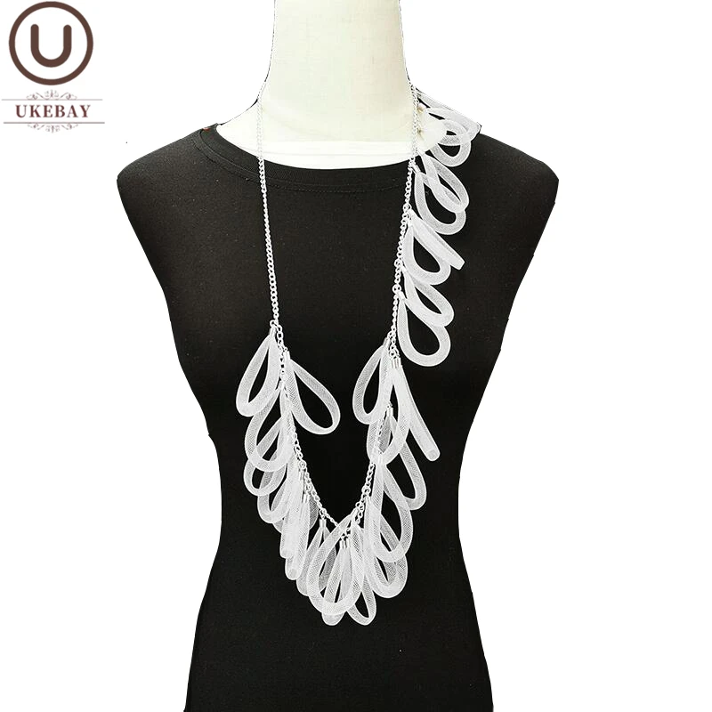 

UKEBAY New Handmade Jewelry For Women Bohemia Pendant Necklaces Alloy Chains Mesh Necklace Designer Wedding Jewelry Party Gifts