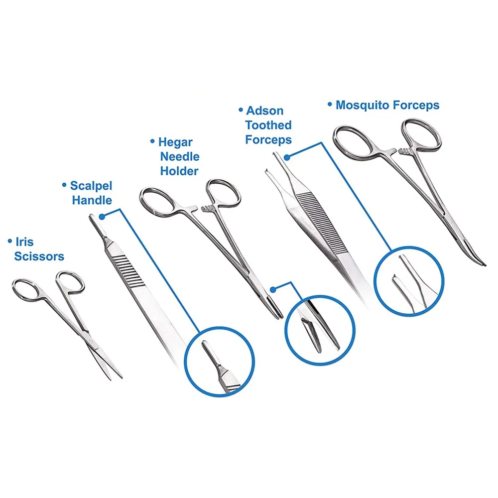 Dentistry Tool Surgical Suture Training Kit Practice Medical Tweezers Pliers Needle Holder Dentist Dental Tools Instrument   New